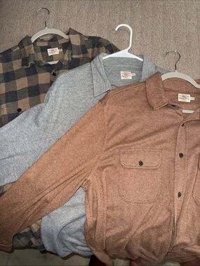 Faherty Men's Three-Pack Casual Button-Downs in Brown, Gray, and Tan